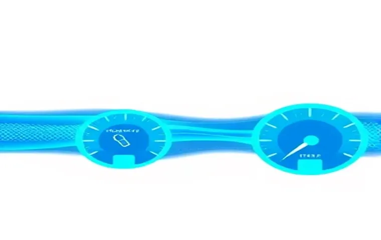 دو گیج دیجیتال هولوگرافیک آبی بر روی پسزمینه سفید، شبیه داشبورد خودرو با نشانگر سرعت و یک نماد دارویی یا کپسول.